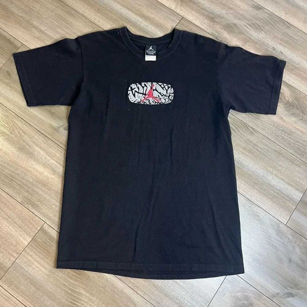 Y2k Jordan Brand Shirt Cement Elephant Print Men Small Bin‎ D-23